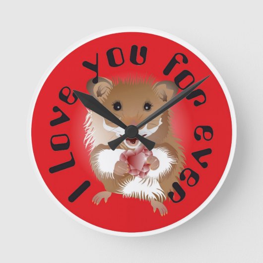 Horloge Ronde J'adore ma petite montre de hamster (Recto)