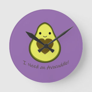 Horloge Ronde J'ai besoin d'un avocat Cute Kawaii Avocado