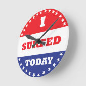 Horloge Ronde J'ai surfé aujourd'hui (Angle)