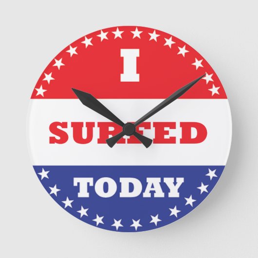 Horloge Ronde J'ai surfé aujourd'hui (Recto)