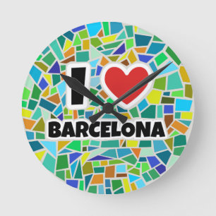 Horloge Ronde J'aime Barcelone