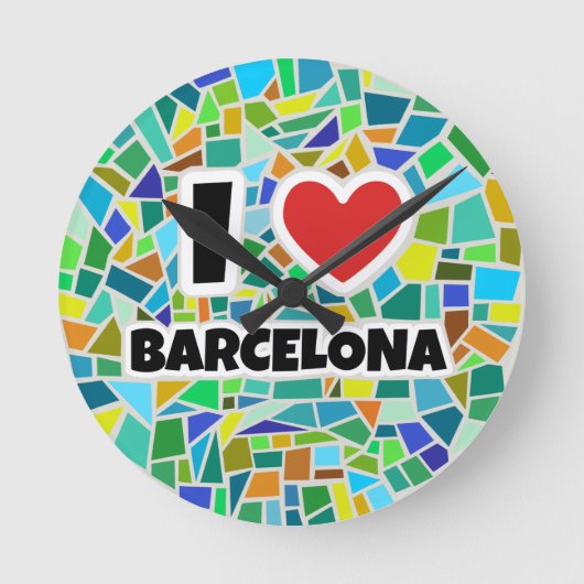 Horloge Ronde J'aime Barcelone (Recto)