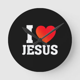 Horloge Ronde J'aime Jésus