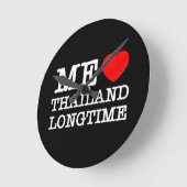 HORLOGE RONDE J'AIME LA THAÏLANDE LONGTEMPS (Angle)