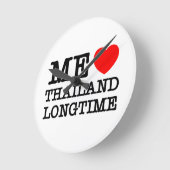 HORLOGE RONDE J'AIME LA THAÏLANDE LONGTEMPS (Angle)