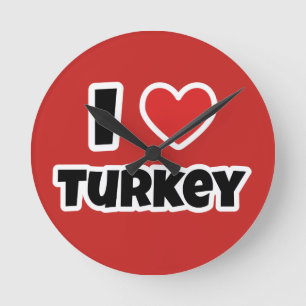 Horloge Ronde J'aime la Turquie