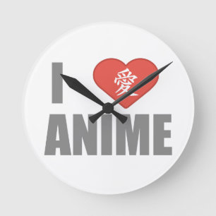 Horloge Ronde J'aime l'Anime
