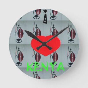 Horloge Ronde J'aime le Kenya