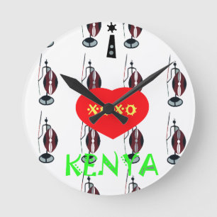 Horloge Ronde J'aime le Kenya XOXO