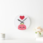 Horloge Ronde J'aime les fraises (Maison)