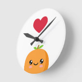 Horloge Ronde J'aime les oranges (Angle)
