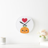 Horloge Ronde J'aime les oranges (Maison)