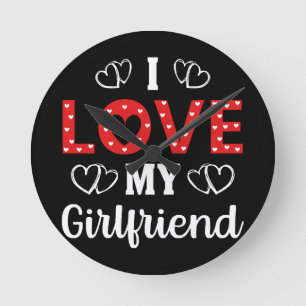 Horloge Ronde J'aime ma petite amie