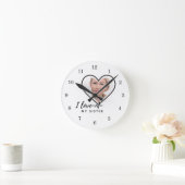 Horloge Ronde J'aime ma sœur - Meilleur cadeau personnalisé (Maison)