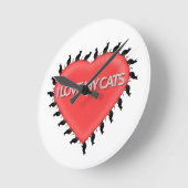 Horloge Ronde J'Aime Mes Chats (Angle)