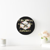 Horloge Ronde J'aime Mon argent dans mes rêves où je peux. (Maison)