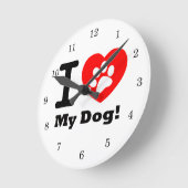 Horloge Ronde J'Aime Mon Chien (Angle)