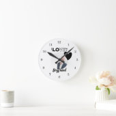 Horloge Ronde J'aime mon mari garçon ami papa grand-père frère (Maison)