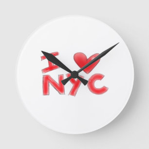 Horloge Ronde J'aime NYC Classique