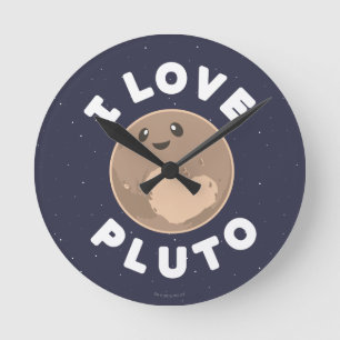 Horloge Ronde J'aime Pluton
