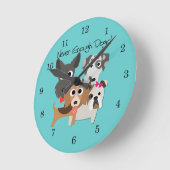 Horloge Ronde Jamais Assez De Chiens (Angle)