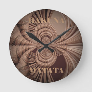 Horloge Ronde Jambo Hakuna Matata Kenya Giraffe Safari tissé