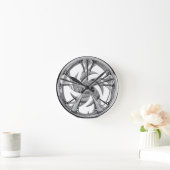 Horloge Ronde Jante Chrome (Maison)