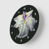 Horloge Ronde Japanese Iris Flower Personalized  (Angle)