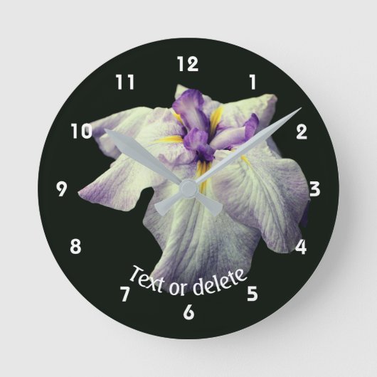 Horloge Ronde Japanese Iris Flower Personalized  (Recto)