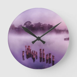 Horloge Ronde Japon Kumamoto Floating Island Fog Lake Morning