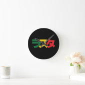 Horloge Ronde Japonais Rasta Rechercher タ Vert, Or & Rouge (Maison)