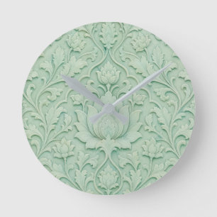 Horloge Ronde Jardin de Jade — Celadon Pâle Persan