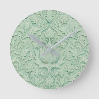 Horloge Ronde Jardin de Jade — Celadon Pâle Persan