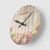Horloge Ronde Jardin Fleur Patio extérieur clôtures en bois Pers (Angle)
