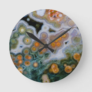 Horloge Ronde Jasper Océan Tacheté