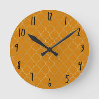 Jaune Curcuma & Or Motif Quatrefoil