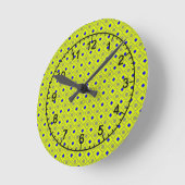 Horloge Ronde Jaune et bleu (Angle)