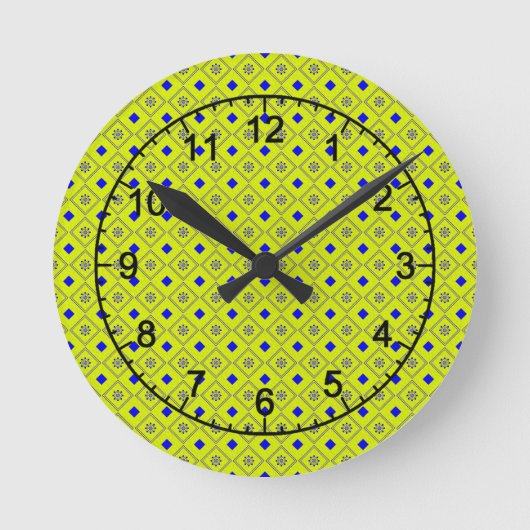 Horloge Ronde Jaune et bleu (Recto)