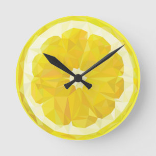 Horloge Ronde Jaune fraîche tranche de citron aigre moderne