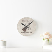Horloge Ronde Java Jams-Brassin' Riffs Rockin'-Café-Guitare- (Maison)