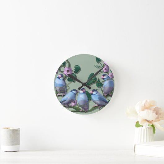 Horloge Ronde Java sparrows  (Maison)