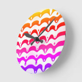Horloge Ronde Jazzy Tropical Psychedelic Rayures qui dégoulinent (Angle)