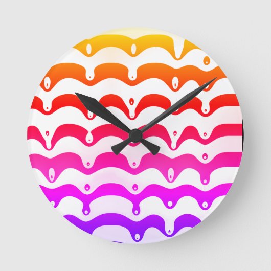 Horloge Ronde Jazzy Tropical Psychedelic Rayures qui dégoulinent (Recto)