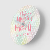 HORLOGE RONDE JE CROIS EN UNICORNES ET MERMSIDA (Angle)