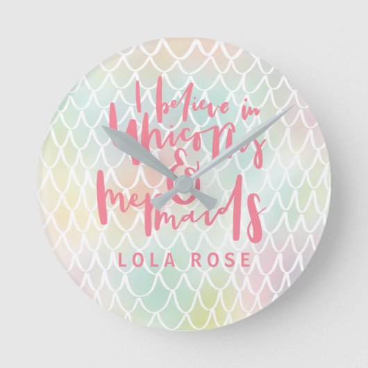 HORLOGE RONDE JE CROIS EN UNICORNES ET MERMSIDA (Recto)