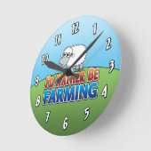 Horloge Ronde Je préfère cultiver - Moutons (Angle)