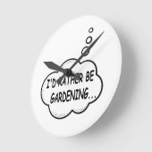 Horloge Ronde Je préfère être jardinier (Angle)
