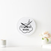 Horloge Ronde Je préfère lire (Maison)