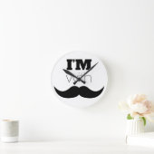 Horloge Ronde Je suis avec Moustache (Maison)