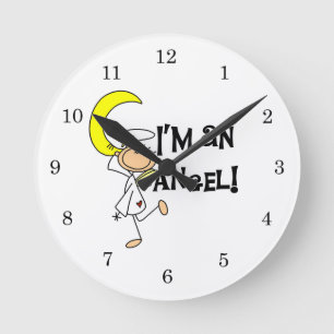 Horloge Ronde Je suis des T-shirts et des cadeaux d'ange
